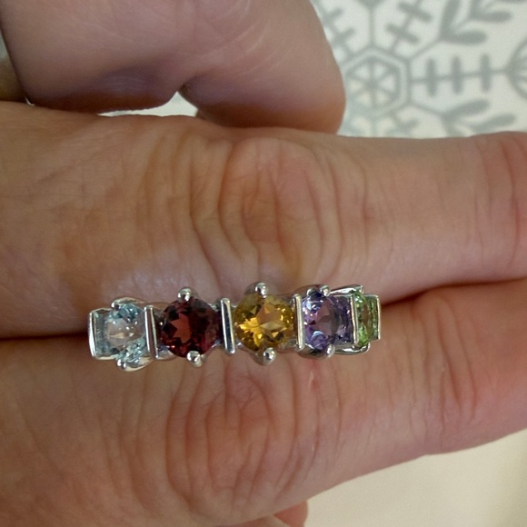 Vintage JTV Elegant Multi-Color Gemstone Ring - Picture 4 of 8